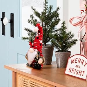 MrMrKura 2 Pcs Christmas Gnome Plush Decorations, Handmade Swedish Tomte Scandinavian Gnome Decor, Christmas Elf Decoration Ornaments for Valentines Gift MrMrKura 2 Pcs Christmas Gnome Plush Decorations Handmade Swedish Tomte Scandinavian Gnome Decor Christmas Elf Decoration Ornaments for Valentines Gift