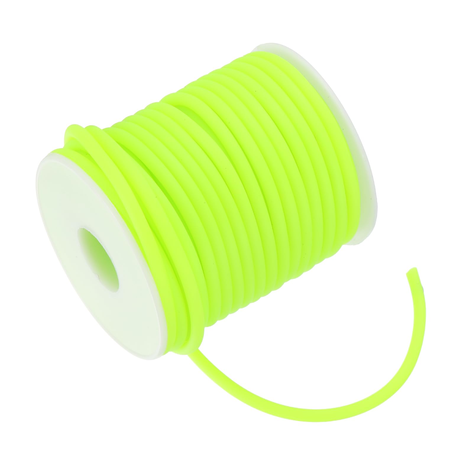 Cordon en caoutchouc creux silicone jaune pour bijoux loisirs créatifs 15m