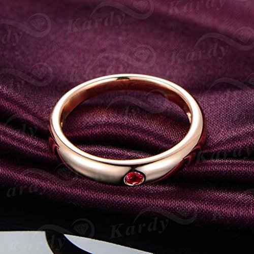Bague de fiançailles en rubis véritable et or rose, le cadeau de mariage idéal - 6