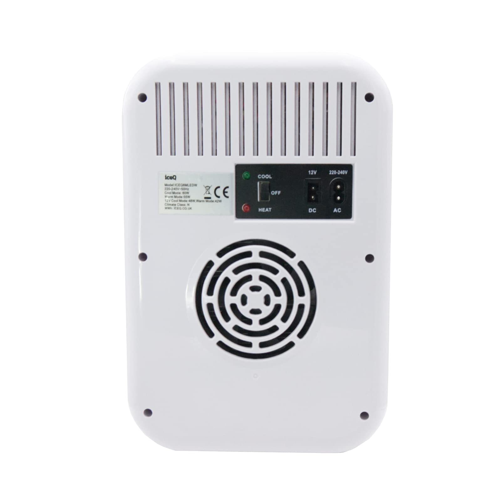 iceQ 6 Litre Mini Fridge Mirrored LED White for Office & Bedroom Portable Compact Cooler