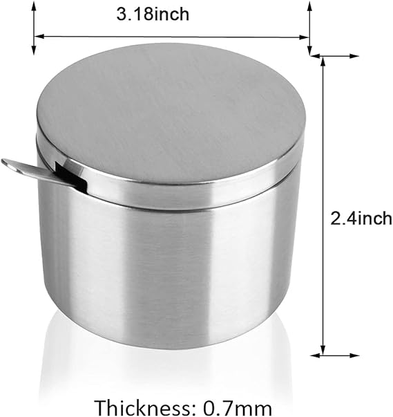 Sugar Container with Lid and Spoon,Spice Jars,Stainless Steel 12 Ounce Sugar Bowl,Multi-Function Spice Salt Brown Sugar Jars Container,Coffee Bar Accessories for Home and Kitchen Storage