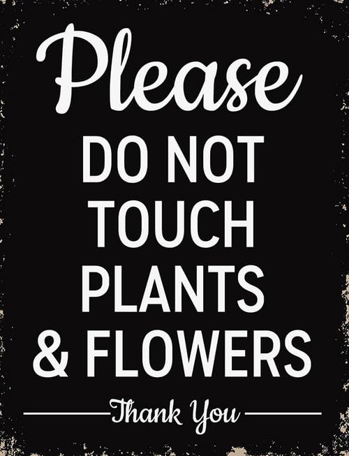 20x30 CM Do Not Touch Plants & Flowers Sign, Keep Off Do Not Pick Flowers Metal Garden Sign for Farm Park Private Garden Aluminum Plaque for Indoor OutdoorGarden Decor