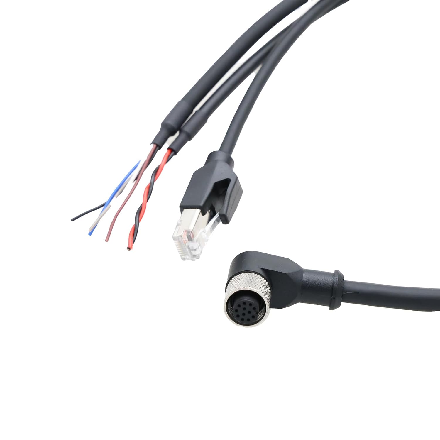 Aviation Plug M12 12Pin 1 to 3 Wire for Livox Foraging MID-360 LID-360 LIDAR (Elbow 12Pin Female, 50cm)