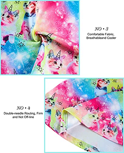 Raisevern Girls Sundress Cami Dress Summer Dresses A-Line Sling Spaghetti Strap Casual Twirly Swing Children Outfits Vacation Party Rainbow Unicorn Cat Size 8-9 Years Old #TOP3