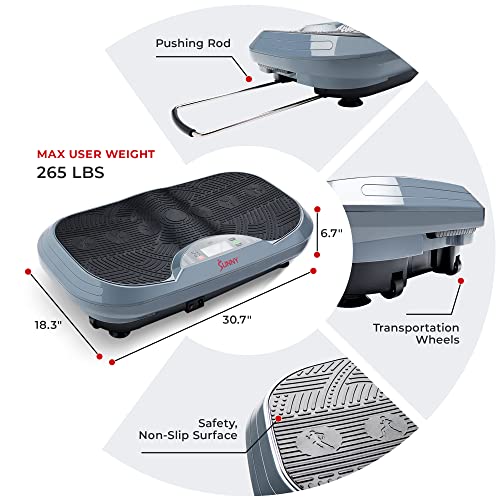 Sunny Health & Fitness 3D Vibration Platform Exercise Machine w/ Remote - image 8