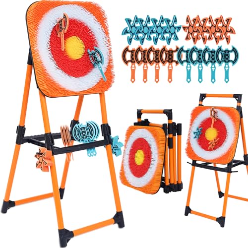 Axe Throwing Game for Backyard - 8 Throwing Axe & 8 Throwing Stars,24" Target,Yard & Outdoor Games for Adults and Family (Orange) by ZoLLa - Used condition - US$87.06