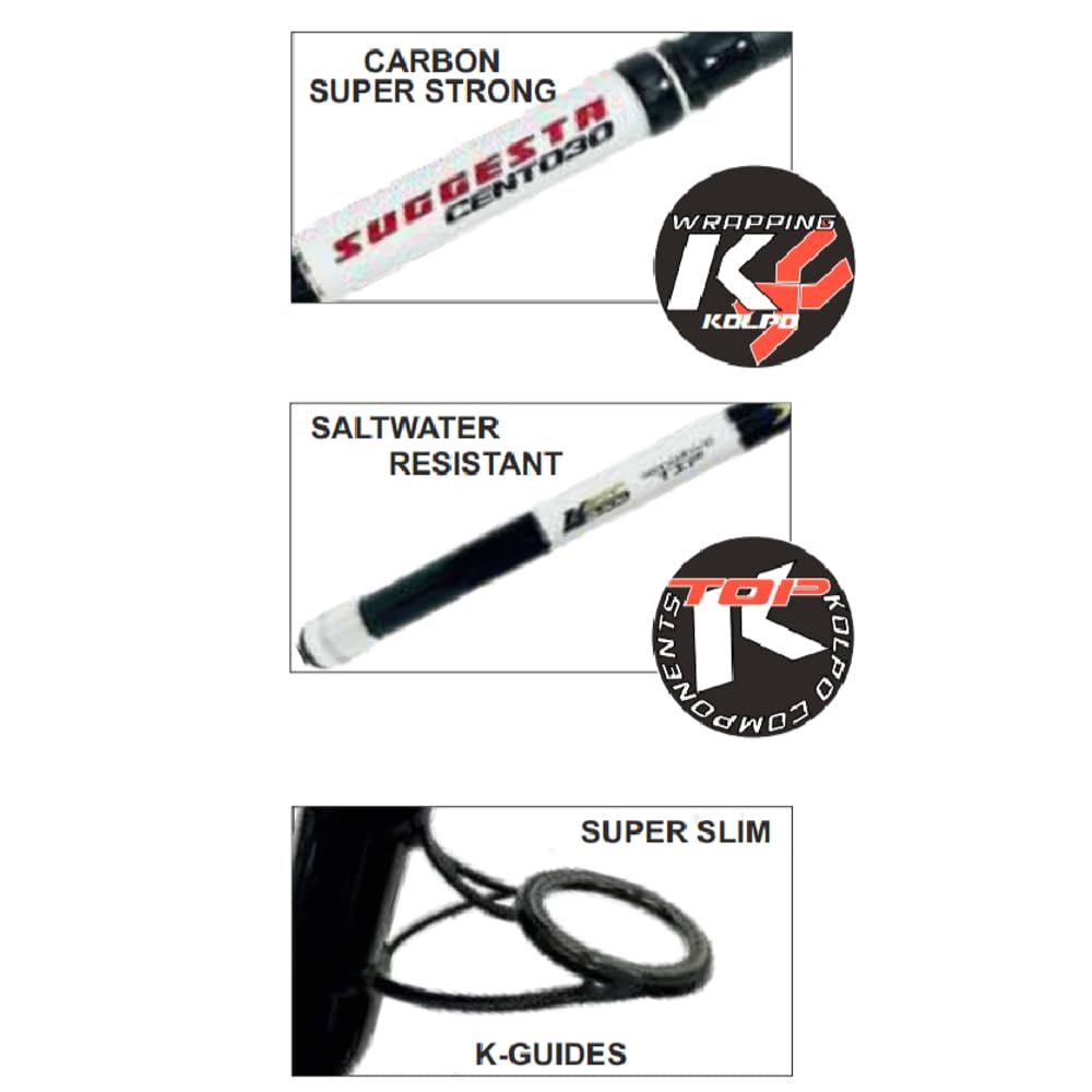 Kolpo Suggesta Canna da Pesca Surfcasting in Carbonio 130 gr 3.90mt pesca da riva per occhiate orate