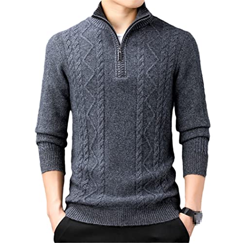 Pull en laine homme col roulé jacquard épais et chaud pour l'hiver