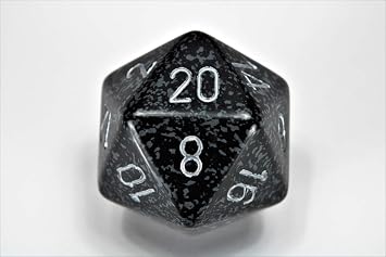 Chessex 34mm Single Speckled Ninja D20 Die 20-Sided Polyhedral Die for Tabletop Games and Role-Playing Adventures, Compatible with Dungeons & Dragons D&D