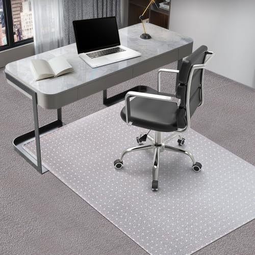 Image of Vicwe Office Chair Mat for Carpeted Floors, 48 inchX36 inch Rectangle Desk Chair Mats with Studs for Low and No Pile Carpeted Floors, Easy Glide Computer Desk Chair Mat for Home & Offices