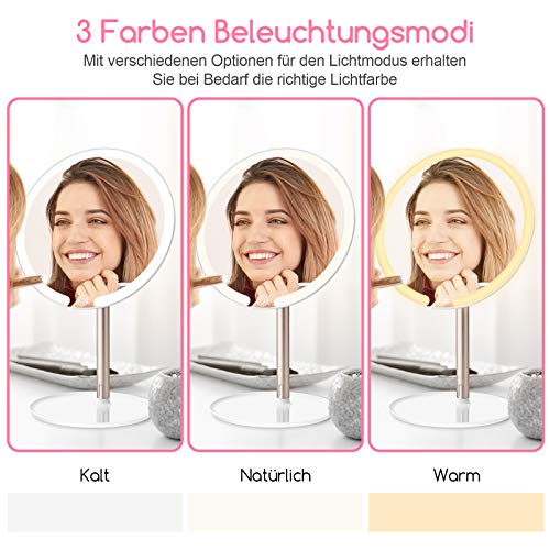 Meinraum Specchio da Trucco con Luci Led Tondo