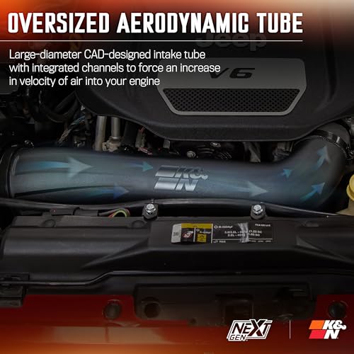 Image of K&N NextGen Cold Air Intake System: High-Flow Cotton Filter: Compatible with 2012-2018 JEEP: Wrangler, Wrangler JK, 50-1566
