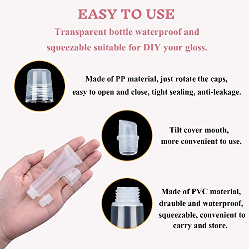 image for Hajoyful 70 PCS 15 ML Refillable Mini Clear Empty Lip Gloss Balm Conta