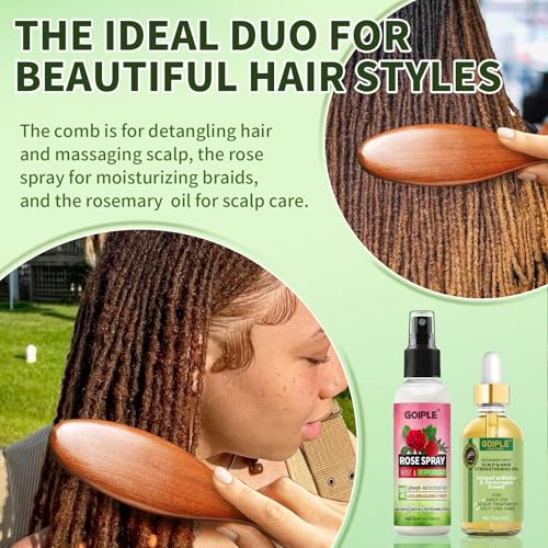 Set de agua de rosa para locs y peinado con aceite de romero miniatura 6
