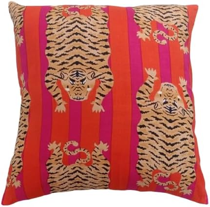 INDACORIFY Beautiful Tiger Print Cushion Cover Throw Decorative Cotton Pillow Case Indian Block Printed Cushion Covers Home Decor Sofa Pillows