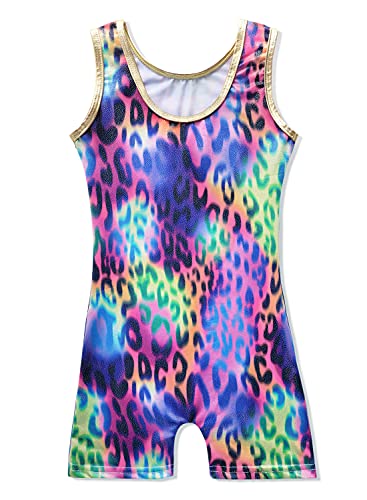 HOZIY Girls Gymnastics Leotards for Kids Tumbling Outfits Biketard Sparkle Adorable Pattern