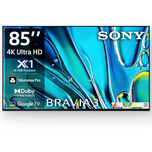 Sony BRAVIA 3 Series 215 cm (85 inches) 4K Utra HD AI Smart LED Google TV K-85S30 (Black)