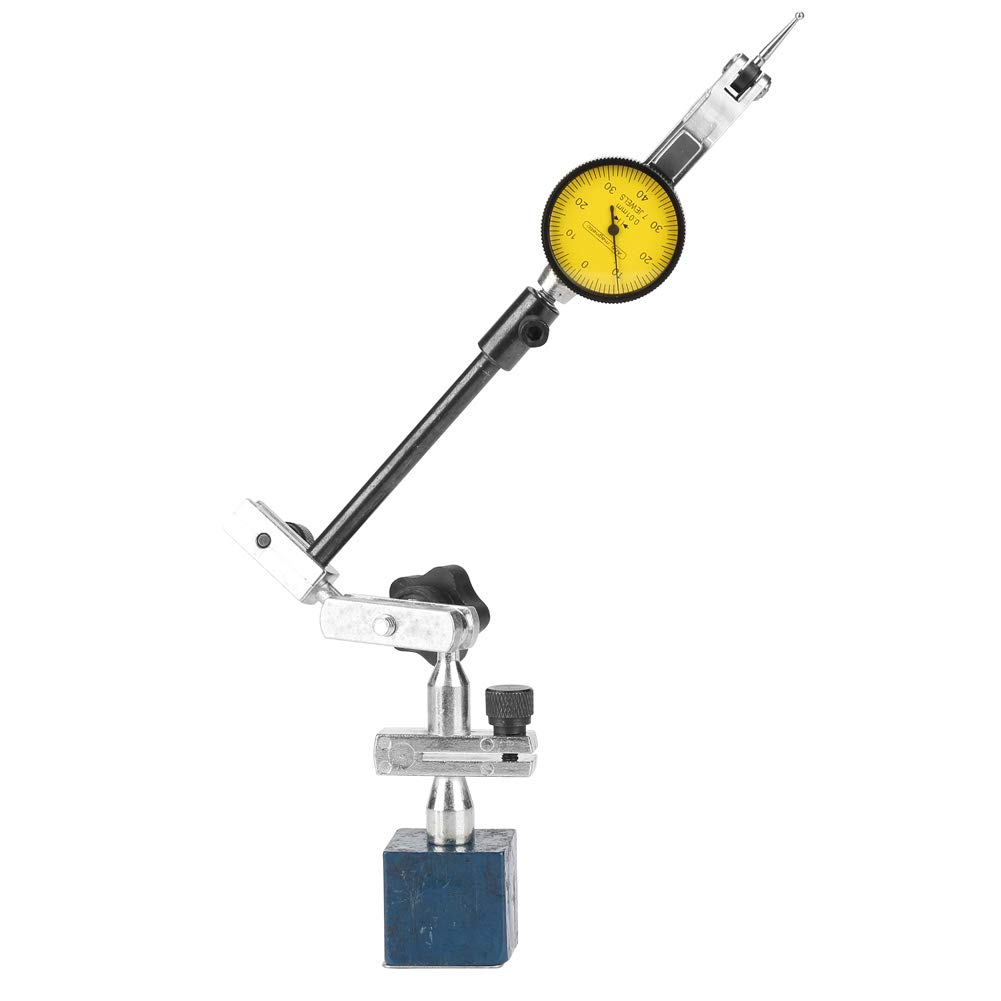 Base ajustable Soporte para Base Magnética, Base Magnética con Prueba de Dial de 0-0.8mm Indicador de Cara Amarilla Alta Estabilidad Herramienta de Precisión de Precisión de Alta Sensibilidad