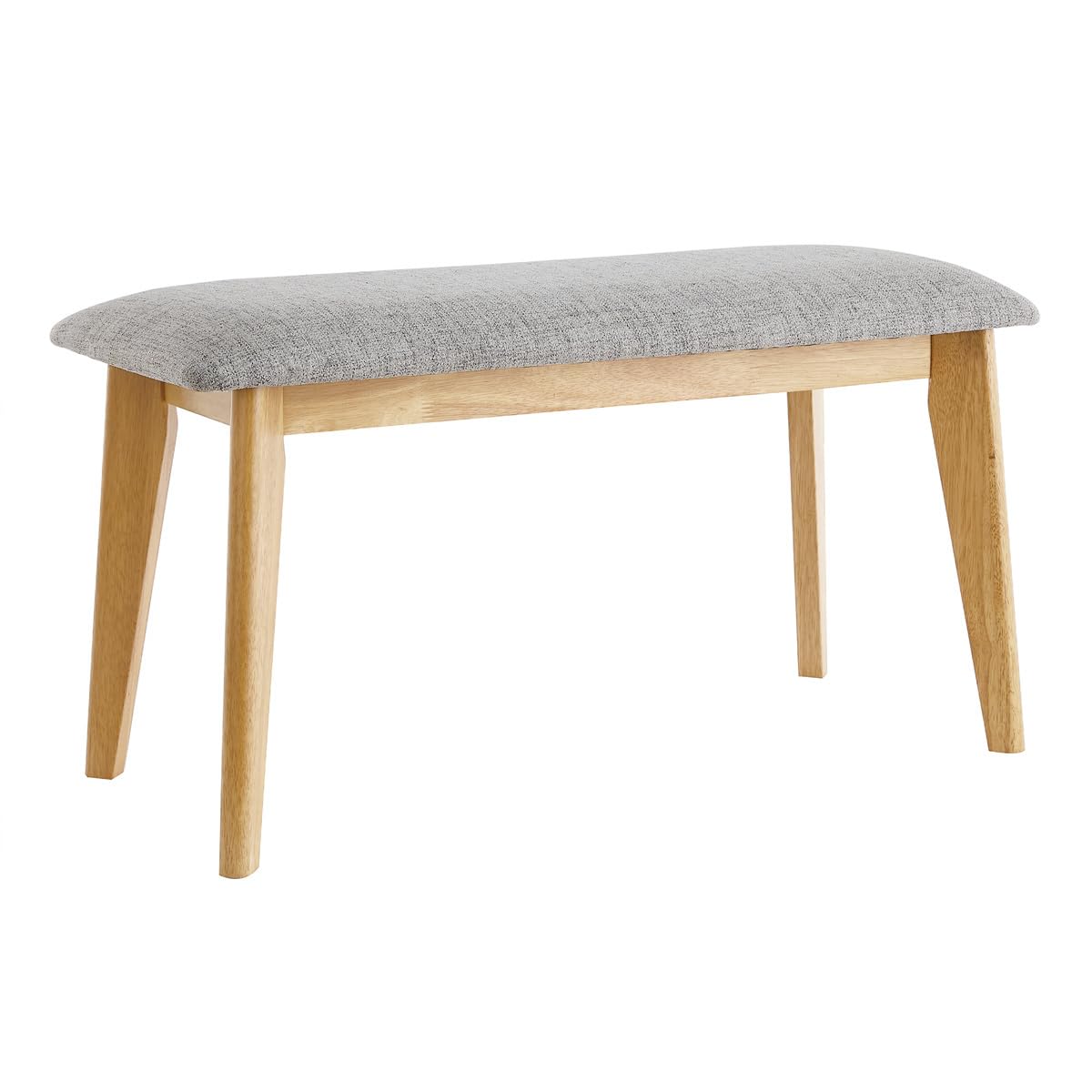 Miliboo Banc scandinave en Tissu Gris Clair et Bois Clair L92 cm ELION