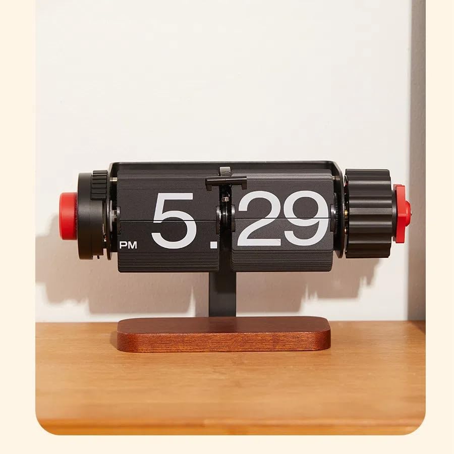 Retro Mechanical Flip Alarm Clock with Pendulum Design