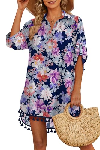 Yincro Womens Swimsuit Beach Coverup (Mix Light Floret, L)