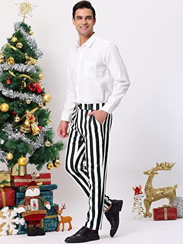 Lars Amadeus Men's Striped Dress Pant Classic Fit Flat Front Business Work Prom Trousers4