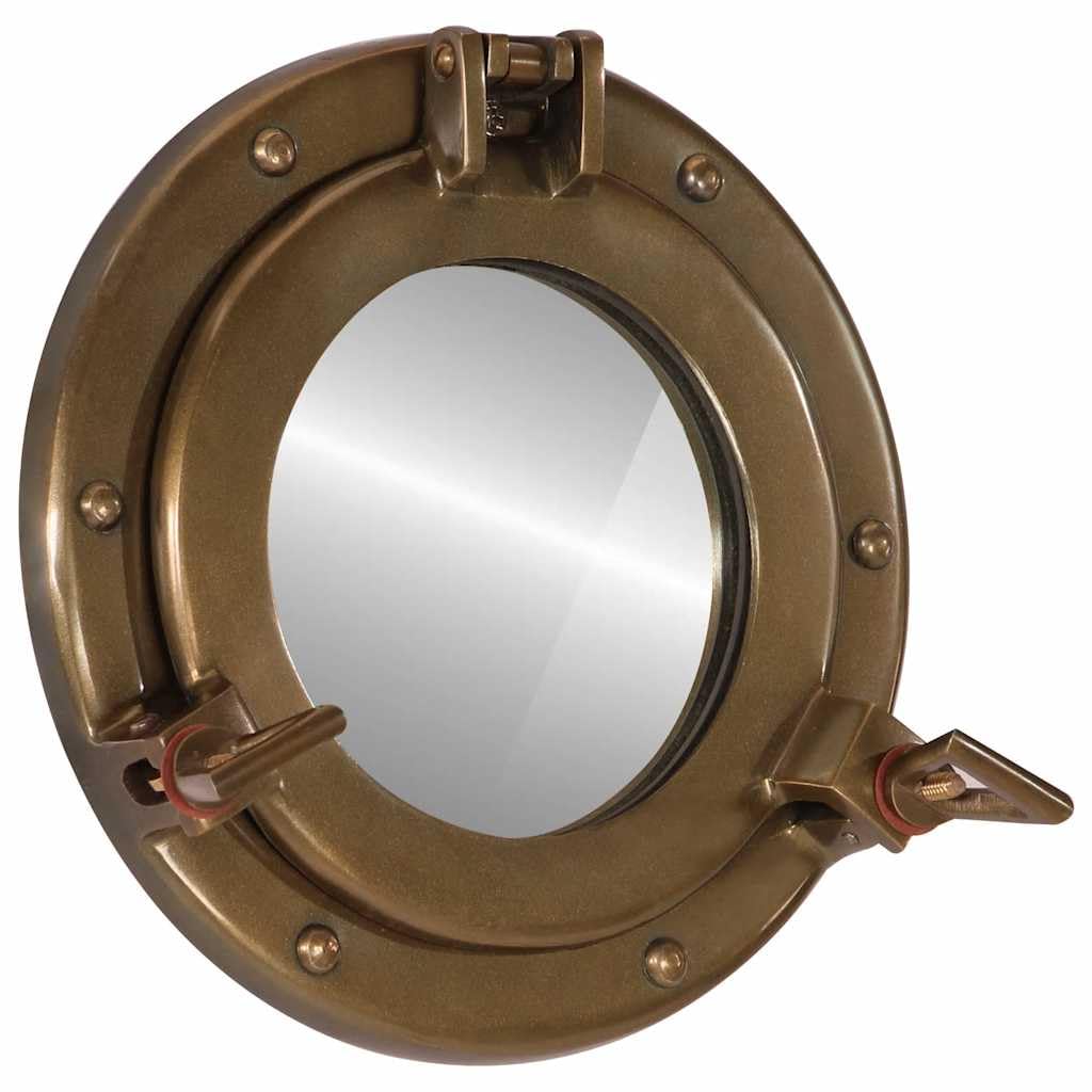 Espejo de ojo de buey para pared, diámetro 23 cm, aluminio y cristal