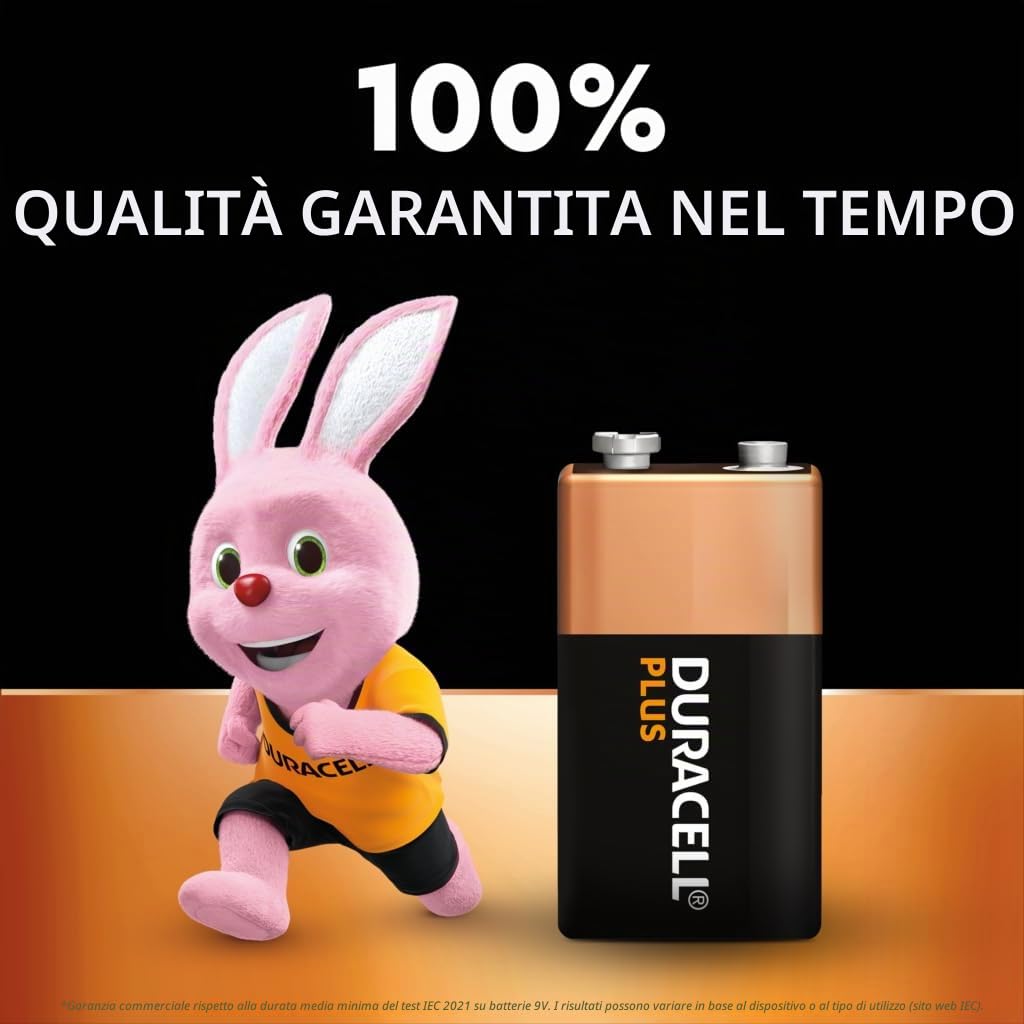 16X Duracell 9V Plus (4 Blister Da 4 Batterie) 16 Pile (6LR61/MN1604)