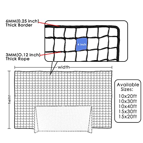 Amazgolf 10 X 20Ft Soccer Backstop Net For Soccer Goal, High Impact Sports Practice Barrier Netting, Nylon Soccer Ball Hitting Netting (10 X 20Ft) #TOP2