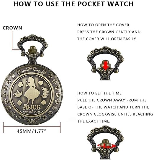 Image of Pocket Watch Set Themed Bronze Quartz Steampunk Pocket Watches