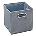AILINA Scatola portaoggetti pieghevole per scaffali, in tessuto con manico in metallo, 28 x 27 x 27 cm, colore grigio scuro, Set di 1