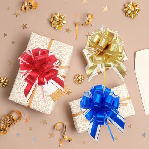 20 Pcs Geschenkschleife Große, 16cm Geschenkbänder Ziehschleife Große Schleife Geschenk mit Geschenkbänder Dekoschleifen, für Hochzeit Geburtstag Auto Deko Geschenkverpackung Geburtstag Weihnachten