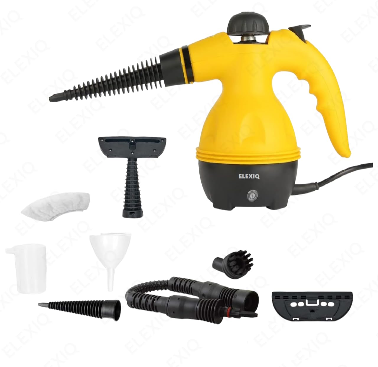 ELEXIQ Multi-Purpose Handheld Pressurized Steam Cleaner with 9