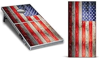 247 Skins Cornhole Decal Design Graphic Vinyl Wrap Sticker Skin Corn Hole Board Set 2-Pack - Patriot