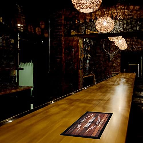 Bang Tidy Clothing Personalised Bar Runner Mat - Novelty Beer Gifts for Home Pubs Bars - Add Your Text - Pallet Wood