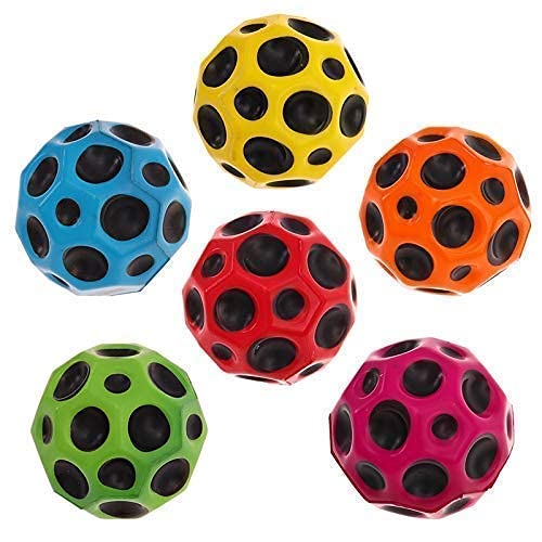 Classworld Bouncing Moon Crater Texture Ball Bounce Ball for Kids Boys & Girls Fun Play Time - Multicolor Pack of (2)