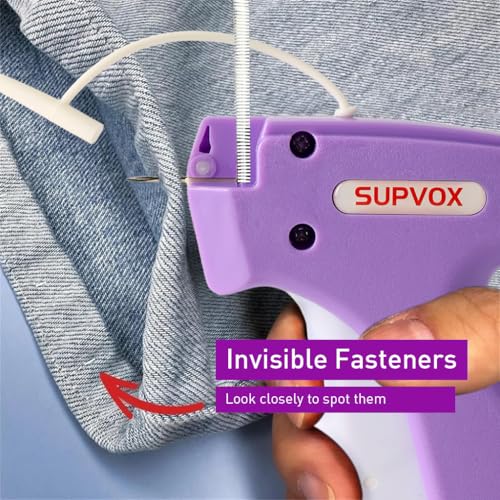 Image of Supvox Quick Clothing Fixer,Mini Tag Gun,Clothing Stitch for Clothes Quick Tailoring Sewing Gun Price Label Machine(5 Needles 1000 Glue Needles)
