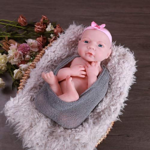 Muñeco bebe realista silicona 18.5 pulgadas miniatura 4