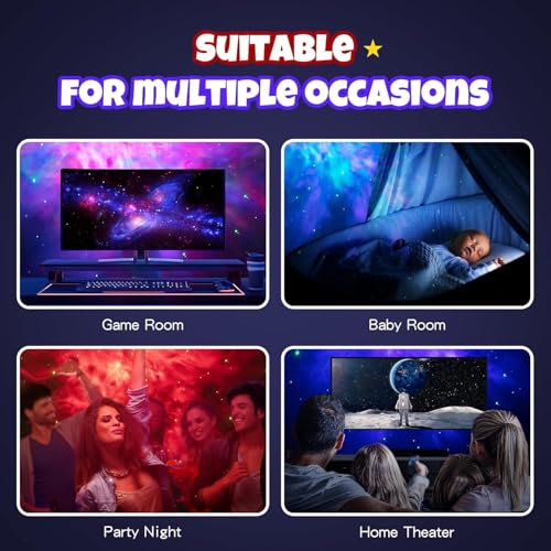 Image of Desidiya LED Starry Night Light Projector Lamp, Galaxy Projector, Star Projector with Timer and Remote Astronaut Nebula Lamp for Kids Adults, Room Decor Gifts for Kids, Friends, Birthday Party (White)