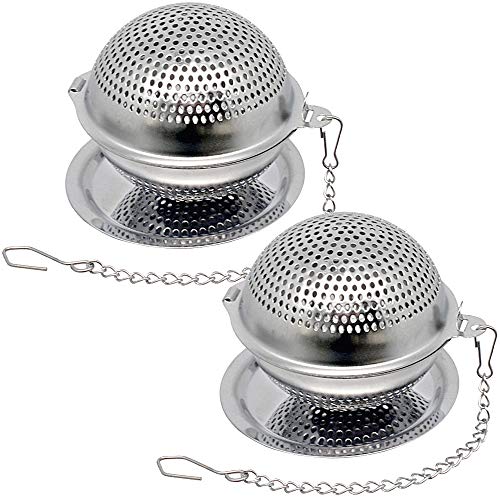 Lyxa SR 2 Pack Food Grade 304 Stainless Steel Mesh Tea Ball 2.1 Inch Tea Infuser Strainer Filter Diffuser for Loose Tea