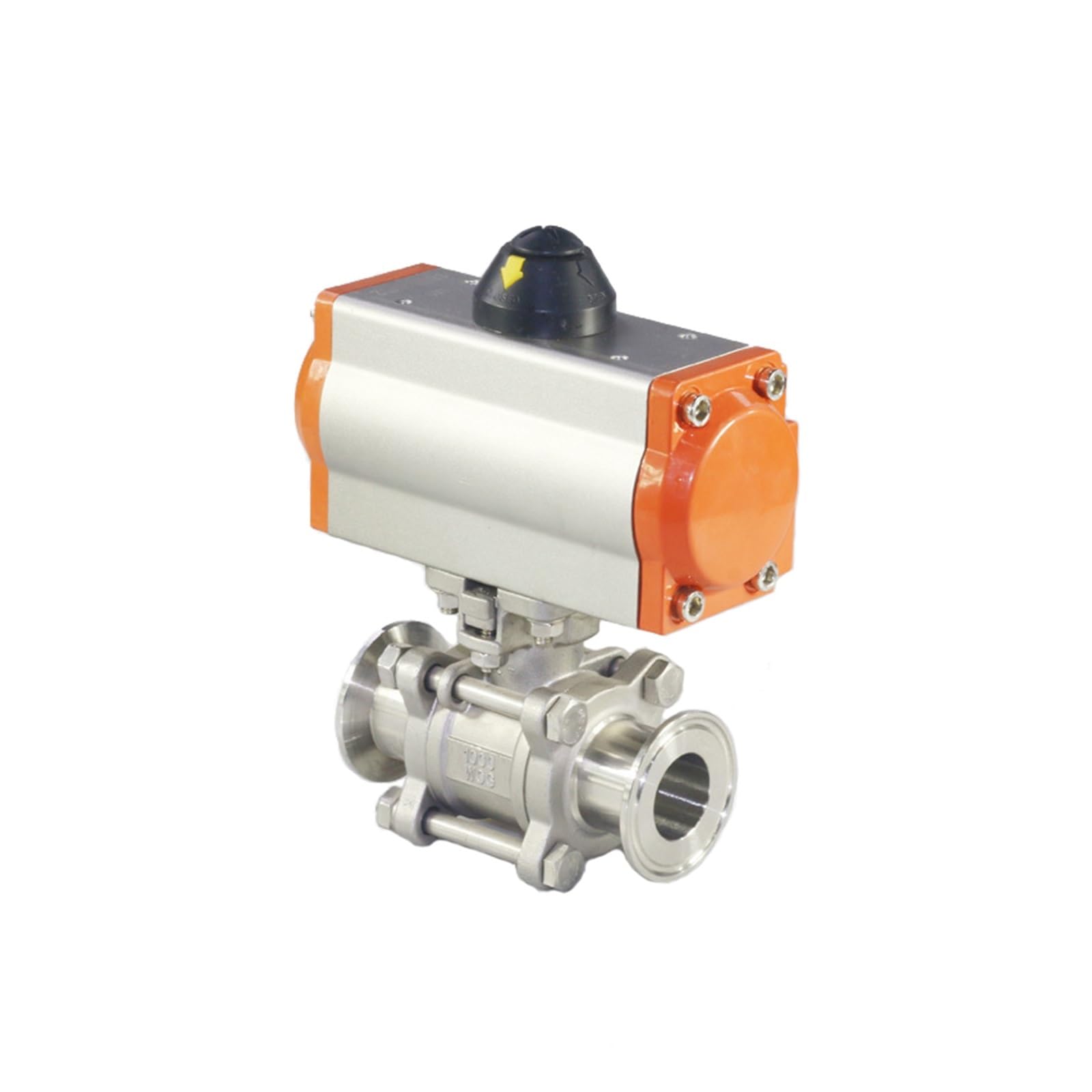 DN15-50 Zawór kulowy pneumatyczny, trzyczęściowy zawór kulowy ze stali nierdzewnej wysokiej platformy, podwójny cylinder efektów Q611F-16P(DN40)