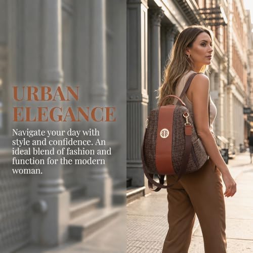 Image of Women Fashion Backpack Purse Multi Pockets Anti-Theft Rucksack Travel Shoulder Bag Handbag