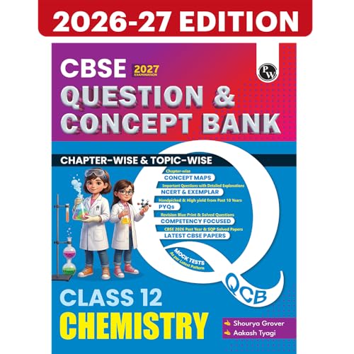 Image of PW CBSE Question & Concept Bank Class 12 Chemistry 2027 Chapterwise & Topicwise | NCERT Exemplar Concept Maps PYQs Mock Test 50% Competency Based Questions | Solved By Shourya Mam & Aakash Sir