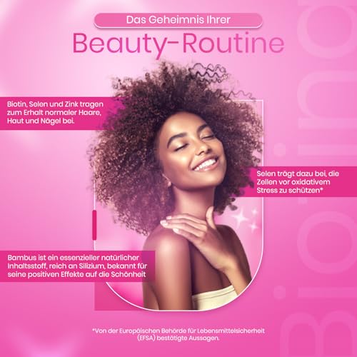 Biotin Hochdosiert Vitastrong mit Selen Zink, Keratin, Kupfer, Bambus, Vitamine für Haare, 450 Tabletten (15 Monate) Biotin Komplex Premium Ohne GVO, Bio Haare, Haut und Nägel mit Selen Hochdosiert