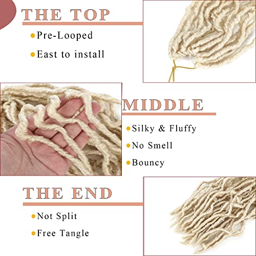 Blonde Faux Locs Crochet Hair 12 Inch 120Strands 8Packs Goddess Short Soft Locs Crochet Hair For Black Women New Faux Locs Pre Looped Curly Wavy Braiding Hair Extension #TOP2