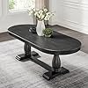 Eafurn 76 to 94 wooden farmhouse oval extendable dining table with a 18 inch leaf for 6 8 persons retro functional furniture for kitchen living room  urban country home decor