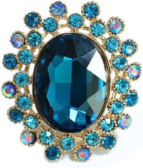 Vintage Big CZ Statement Ring for Women Girls Antique Mosaic Crystal Expandable Adjustable Open Wrap Engagement Wedding Cocktail Party Rings Comfort Fit Art Deco Jewelry Xmas Birthday
