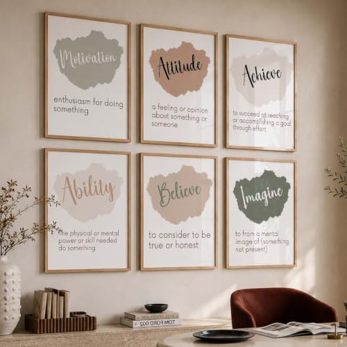 Image of kotart Quote wall Paintings with Frame for Home Decoration - Painting Living Room Bedroom Office hanging frames Set of 6 Multicolo (19X25 Inch, A)