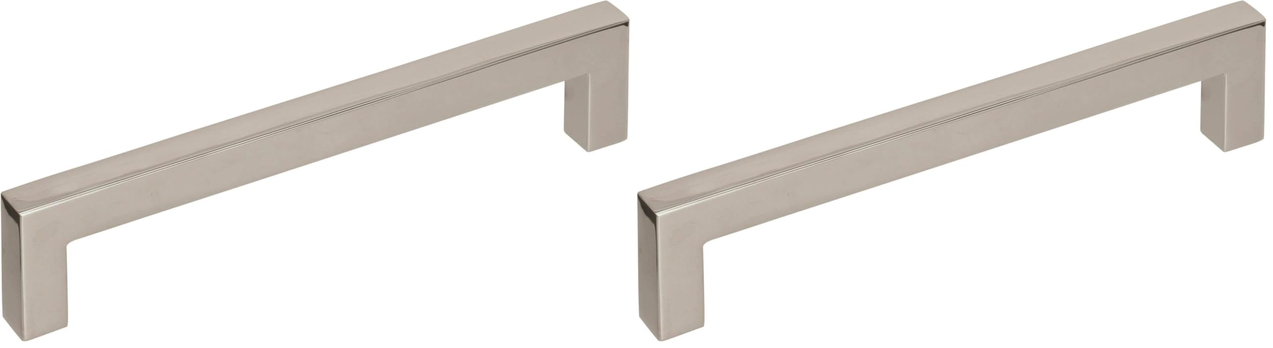 Amerock | Cabinet Pull | Polished Nickel | 5-1/16 inch (128 mm) Center to Center | Monument | 2 Pack | Drawer Pull | Drawer Handle | Cabinet Hardware