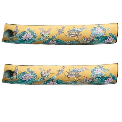 Vamior 2Pcs Enamel Ceramic Incense Tray Stick Burner Ash Catcher For Meditation Yoga(2pcs d)